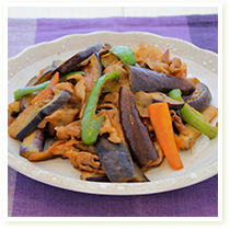 なすとピーマンのみそ炒め